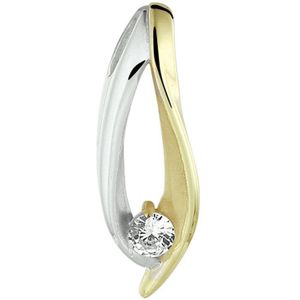 hanger zirkonia bicolor gestift 14K geelgoud 4020918