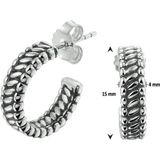 TFT - Stekeroorringen - Zilver Geoxideerd - 15 mm - Glanzend