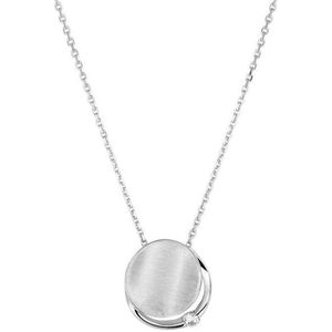 Collier - Zilver - Gerhodineerd - 41 cm + 4 cm - Zirkonia