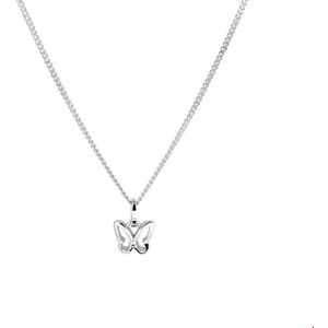 collier vlinder zirkonia 36 + 4 cm zilver gerhodineerd 1329934