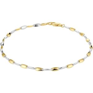 Armband - 19 cm - 14K Bicolor - Goud Geel/Wit