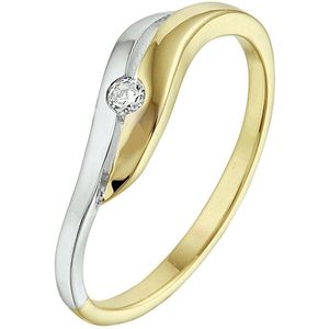 ring zirkonia 14K bicolor goud geel/wit 4208440