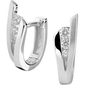 klapoorringen zirkonia zilver gerhodineerd 1330150