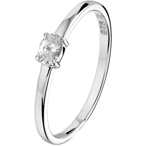 Zilver - Gerhodineerde Ring - Zirkonia - 1330195 - 16.50 mm