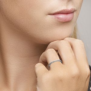 Ring - 14K Witgoud - Diamant 0.13ct H Si - Dames - Gepolijst