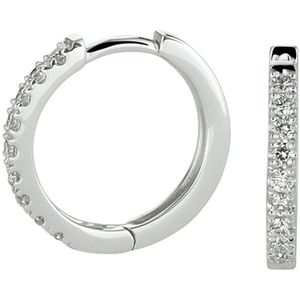 klapoorringen diamant 0.15ct (2x0.075ct) g si 14K witgoud 4105146