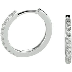 Klapoorringen - Witgoud - Diamant 0.20ct - G Si - Scharniersluiting