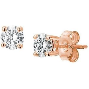 oorknoppen zirkonia 14K roségoud 4401170