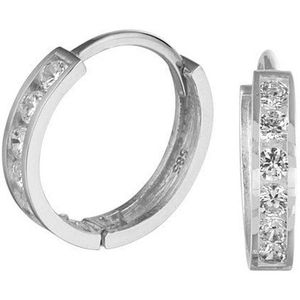 klapoorringen zirkonia 14K witgoud 4105155