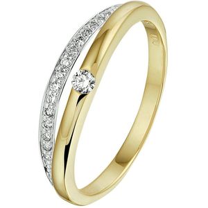 Bicolor Gouden Ring diamant 0.11ct H SI 4208491 17.00 mm (53)