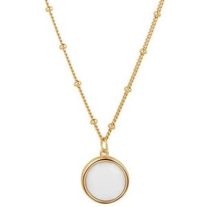 Collier - Wit Agaat - 40 - 42 - 44 cm - Zilver Verguld