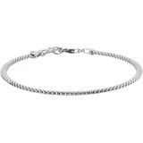 Armband - Zilver - Gerhodineerd - Popcorn 3,0 mm - 18 + 2 cm