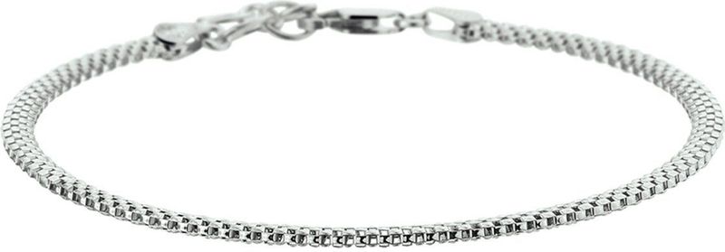 Armband - Zilver - Gerhodineerd - Popcorn 3,0 mm - 18 + 2 cm