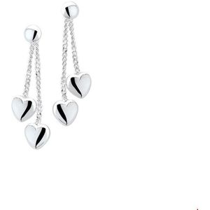 oorhangers hart zilver wit 1003031