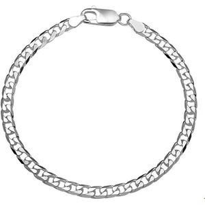Zilveren Armband geslepen gourmet 4 1001764 20 cm