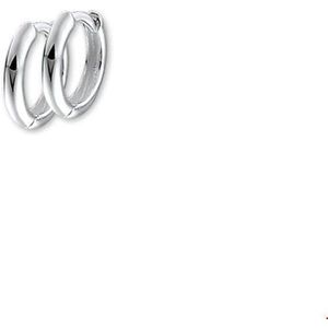 klapoorringen2 mm half rond zilver wit 1011866