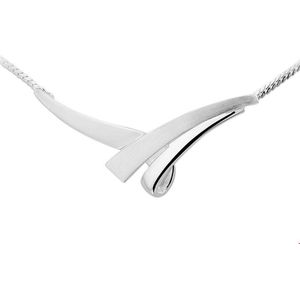 collier tussenstuk poli/mat 42 + 3 cm zilver wit 1013637