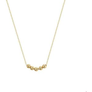 collier 5 x schuifbol 40 - 42 - 44 cm 14K geelgoud 4018705
