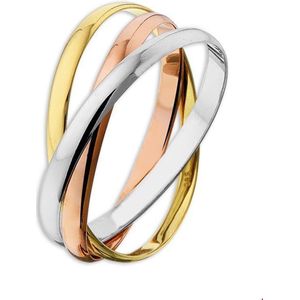Trinity - Tricolor Ring - 14K Goud - Wit- Rose- Geelgoud