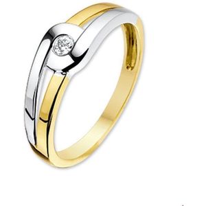 ring zirkonia 14K bicolor goud geel/wit 4205704