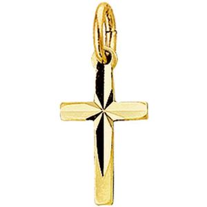 Hanger - Gediamanteerd Kruis - 14K Geelgoud