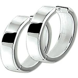 Zilveren Klapoorringen - Vlak 1011882 - 925 Zilveren Creolen - 4mm Breed - Gepolijste Afwerking