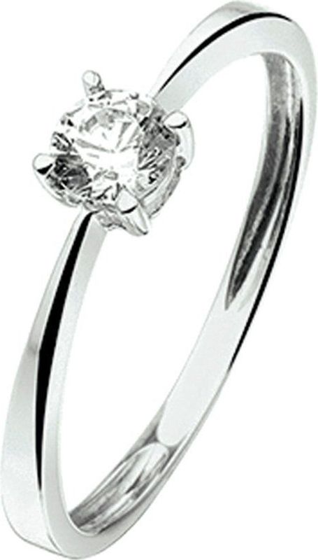 Ring Zirkonia 14K Witgoud