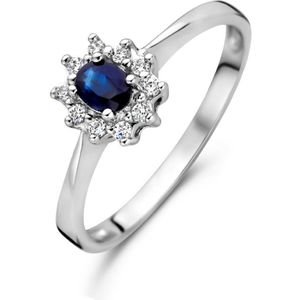 ring saffier en zirkonia 14K witgoud 4103756