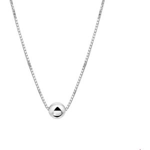 collier bolletje 40 + 5 cm zilver gerhodineerd 1324437