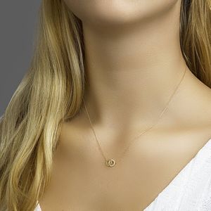 Collier - 14K Geelgoud - Zirkonia - 40 - 42 - 44 Cm