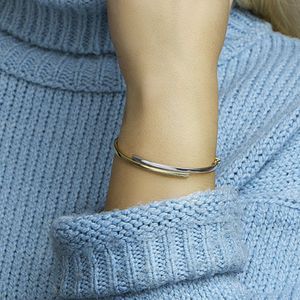 bangle scharnier 6,5 x 60 mm 14K bicolor goud geel/wit 4207612
