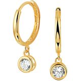 Geelgouden Klapoorringen - Zirkonia - 13 mm - Klassiek