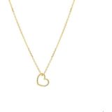 Geelgouden - Collier - Hart - 0.8 mm - Draaglengte 40-44 cm - 6.5x7.5 mm