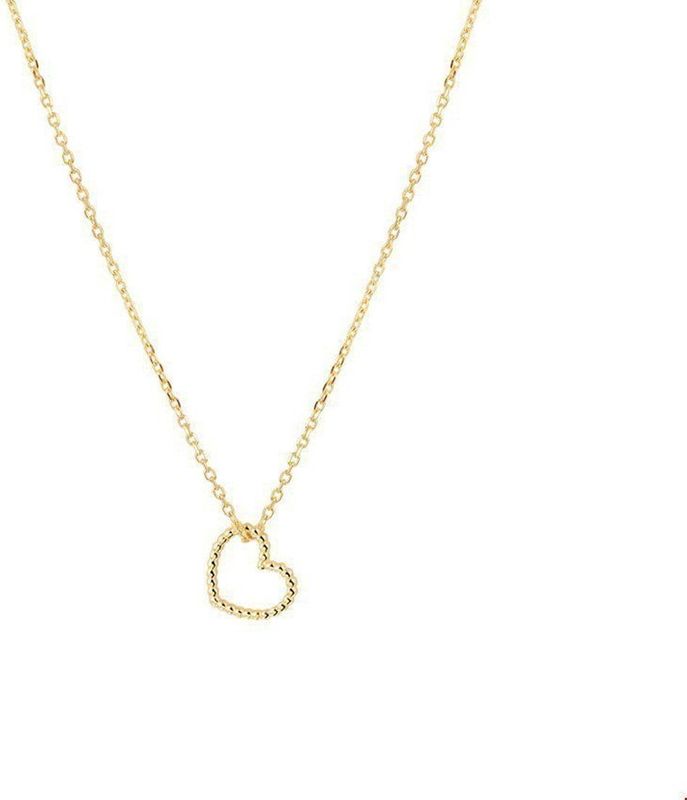 Geelgouden - Collier - Hart - 0.8 mm - Draaglengte 40-44 cm - 6.5x7.5 mm