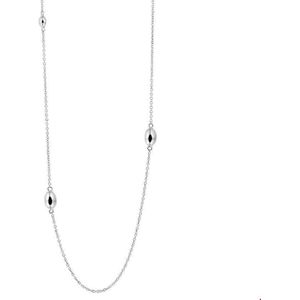 Collier - Ovaaltjes - 80 cm - Gerhodineerd Zilver - 1.4 mm Schakelbreedte