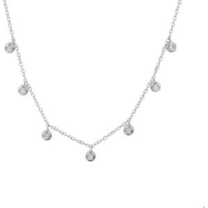 collier rondjes zirkonia 41 + 4 cm zilver gerhodineerd 1329346