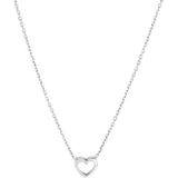 Collier - Zilver - Opengewerkte Hart Hanger - 40 cm - Anker Schakels