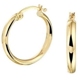 Geelgouden Oorringen ronde buis 3 4022359