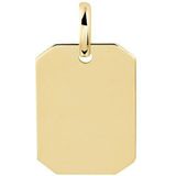 Geelgouden - Graveerhanger - Rechthoek - 14 Karaat - Hoogglans Afgewerkt