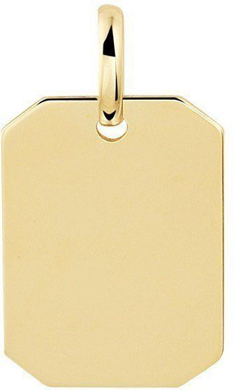 Geelgouden - Graveerhanger - Rechthoek - 14 Karaat - Hoogglans Afgewerkt