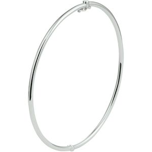 Zilgold - Bangle Scharnier - Witgoud/Zilverkern - Massief Ronde Buis 2 mm - 58/61 mm