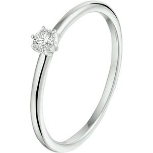 Ring - 14K Witgoud - Diamant 0.10ct H SI - 4mm Breedte