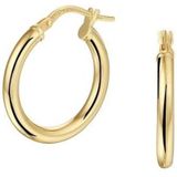 Zilgold - Ronde Buis Oorringen - Geel met Zilverkern - 14k Geelgoud