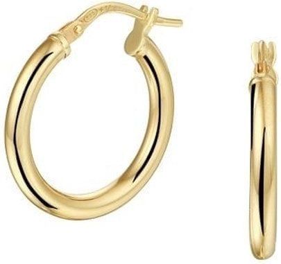 Zilgold - Ronde Buis Oorringen - Geel met Zilverkern - 14k Geelgoud