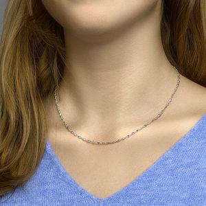 Collier - Gerhodineerd 925 Zilver - 41 + 4 Cm - Zirkonia