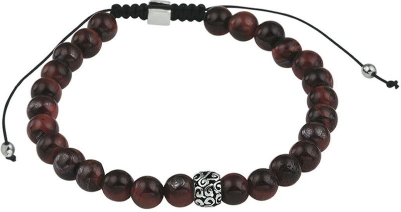 kralenarmband rood tijgeroog 6,5 mm 19 - 26 cm