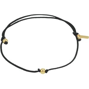 armband katoen bolletje 13 - 19 cm 14K goud met rubber/nylon/leer 4700091