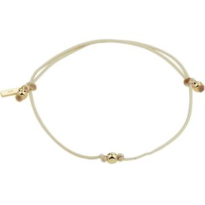 armband katoen bolletje 13 - 19 cm 14K goud met rubber/nylon/leer 4700092