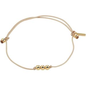 armband katoen bolletjes 13 - 19 cm 14K goud met rubber/nylon/leer 4700094