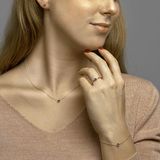 Oorknopjes - Geelgoud 14K - Saffier - 4x4 mm